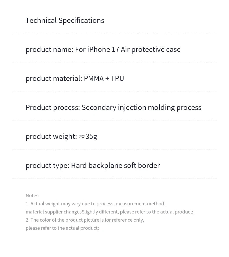 iPhone 17 Air Transparent TPU Case — Durable Hard Shell, Frosted Translucent, Fits iPhone 17 Pro Max