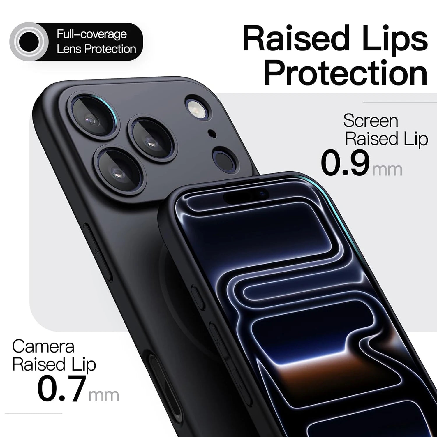 Luxury Full-Black Silicone Phone Case for iPhone 17 Pro Max / 17 Pro / 17 Pro Max – TPU Soft Back Cover
