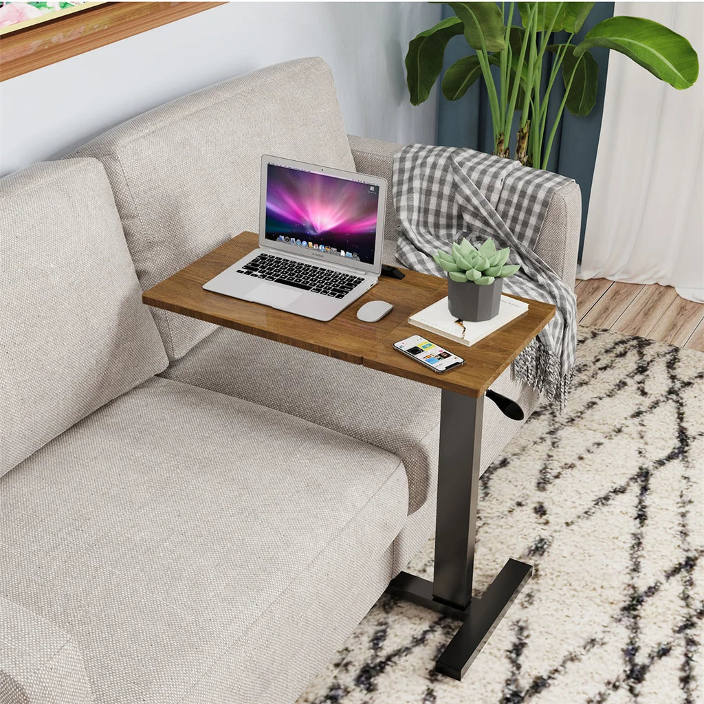 Height-Adjustable Overbed Table: Hidden Wheels & Bedside Laptop Desk