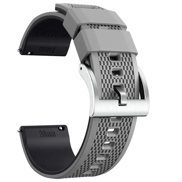 Silicone Smartwatch Bands – 18mm/20mm/22mm Quick Release Rubber Strap for Men & Women, Soft Replacement
