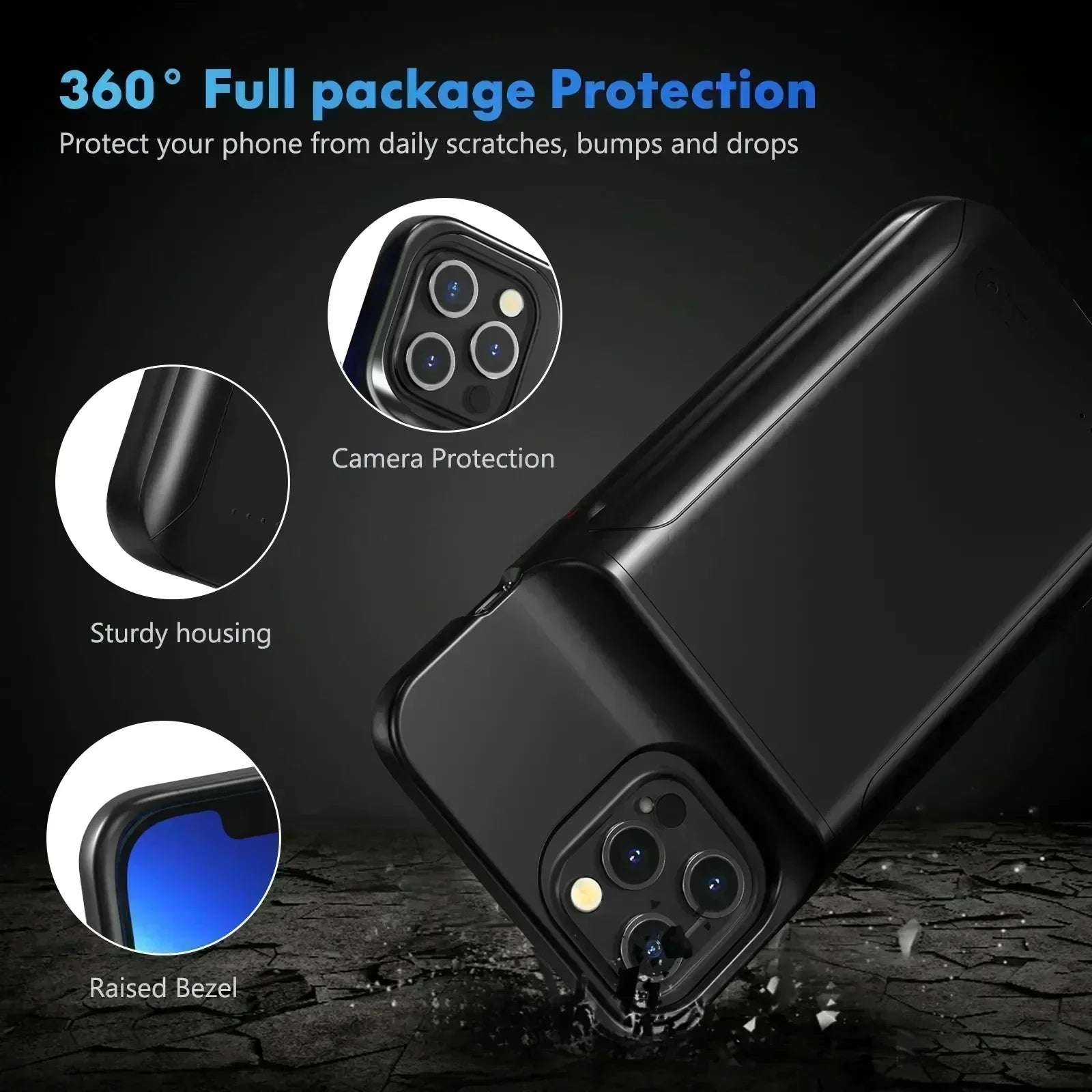 6800mAh Battery Case For iphone 15 14 13 12 Pro Max Mini Power Bank Charger Cover Case