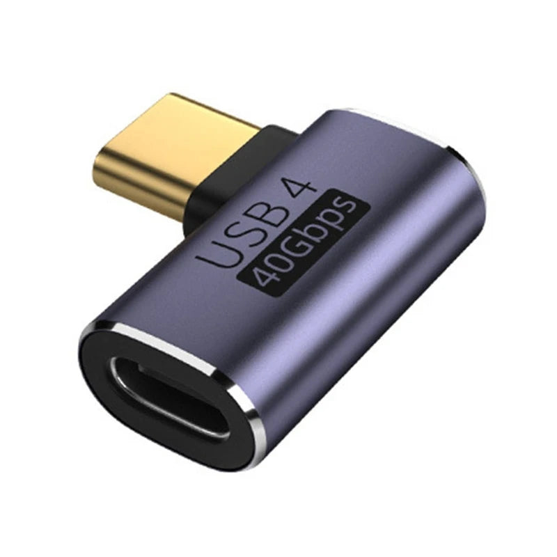 USB-C Right-Angle / U-Shape to USB-C Data & Power Adapter – 40Gbps Fast Data Transfer, Type-C to Type-C Charging Converter