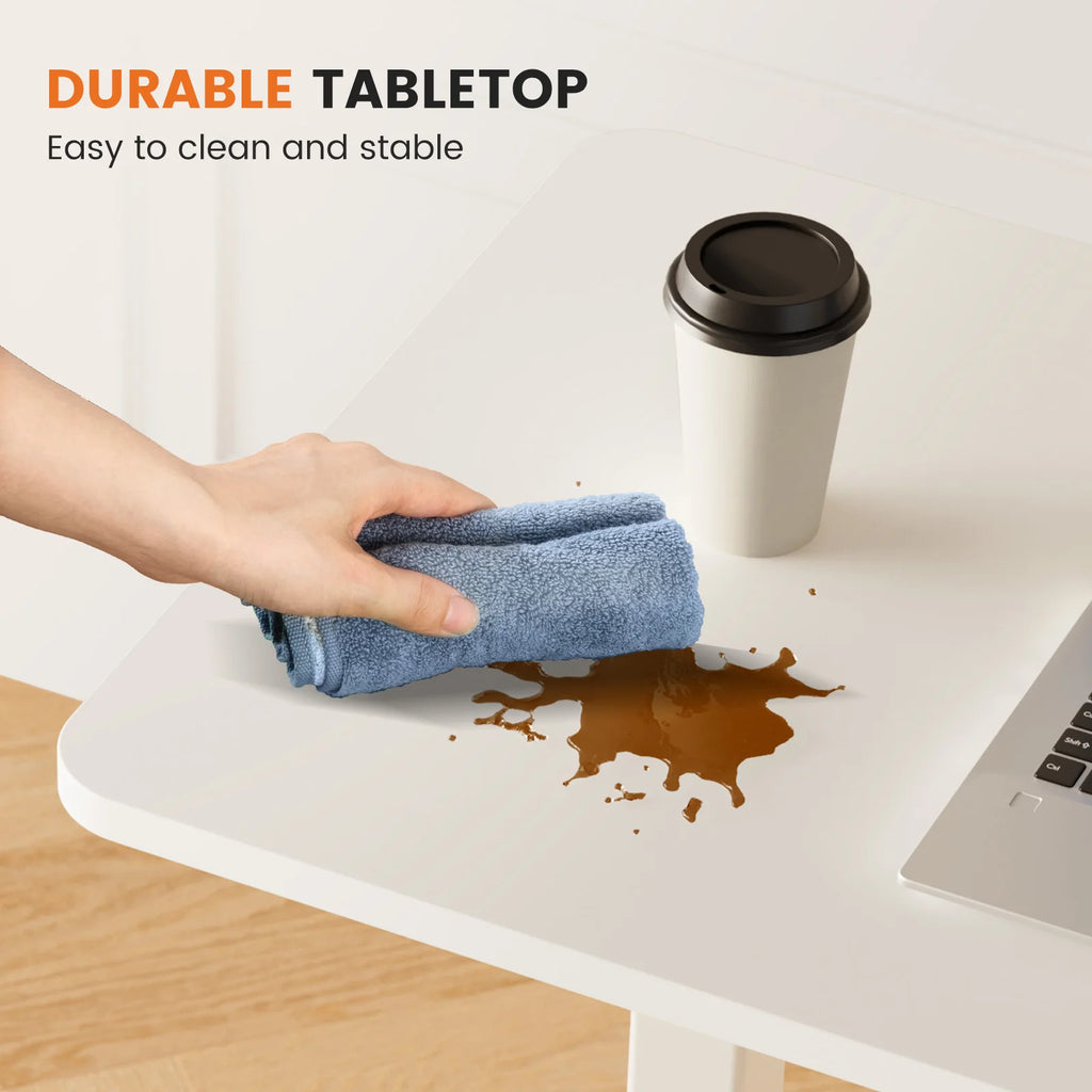 Height-Adjustable Overbed Table: Hidden Wheels & Laptop Desk
