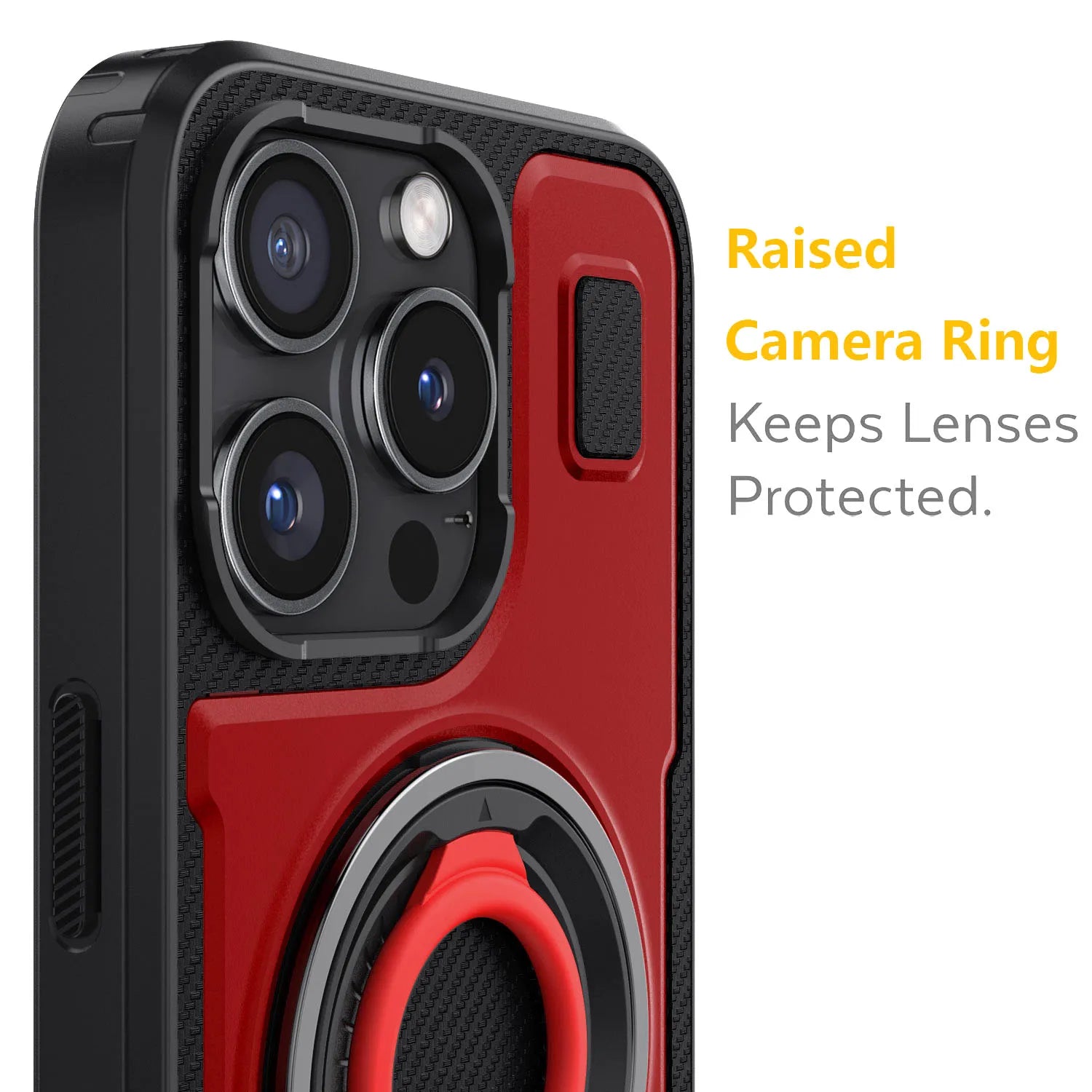 Red Hybrid Shockproof Phone Case for iPhone 16 / 16 Plus / 16 Pro / 16 Pro Max