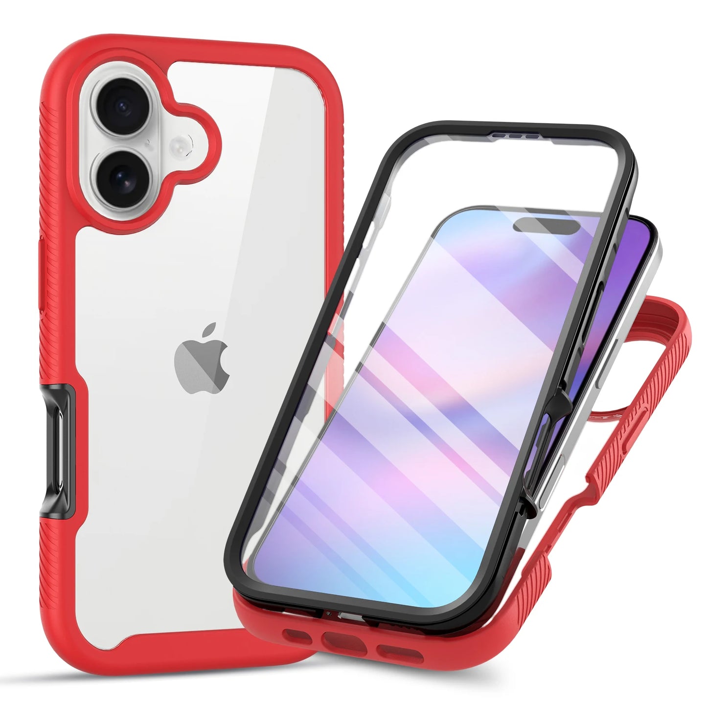 Clear Shock-Resistant Case for iPhone 17 with Integrated Screen Protector — Rugged Defender Shell for iPhone 17