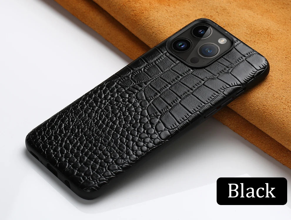 Leather Back Cover Case for Apple iPhone Series – 14, 13 Pro Max, 12/11/ Premium Genuine Leather