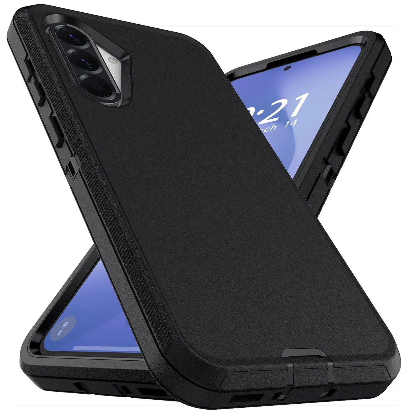 Black Heavy Duty Shockproof Samsung Galaxy A06 / A36 / A56 Case – Rugged 3-in-1