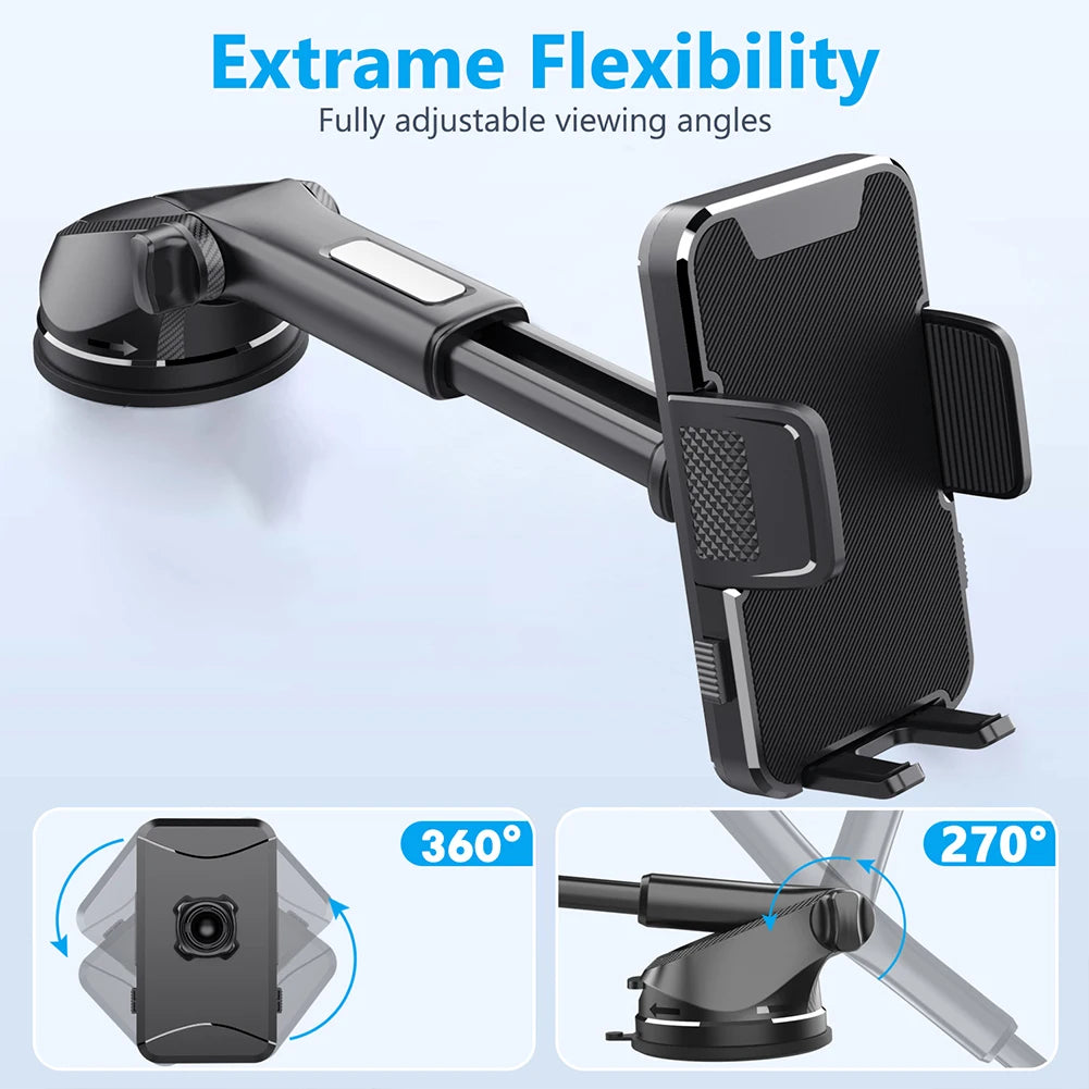 360° Rotating Gravity Sucker Phone Mount – Dashboard & Windshield Car Stand for Trucks, RVs, and Vehicles