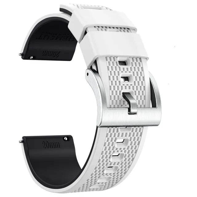 Silicone Smartwatch Bands – 18mm/20mm/22mm Quick Release Rubber Strap for Men & Women, Soft Replacement