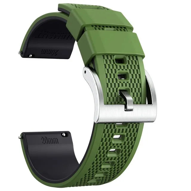 Silicone Smartwatch Bands – 18mm/20mm/22mm Quick Release Rubber Strap for Men & Women, Soft Replacement