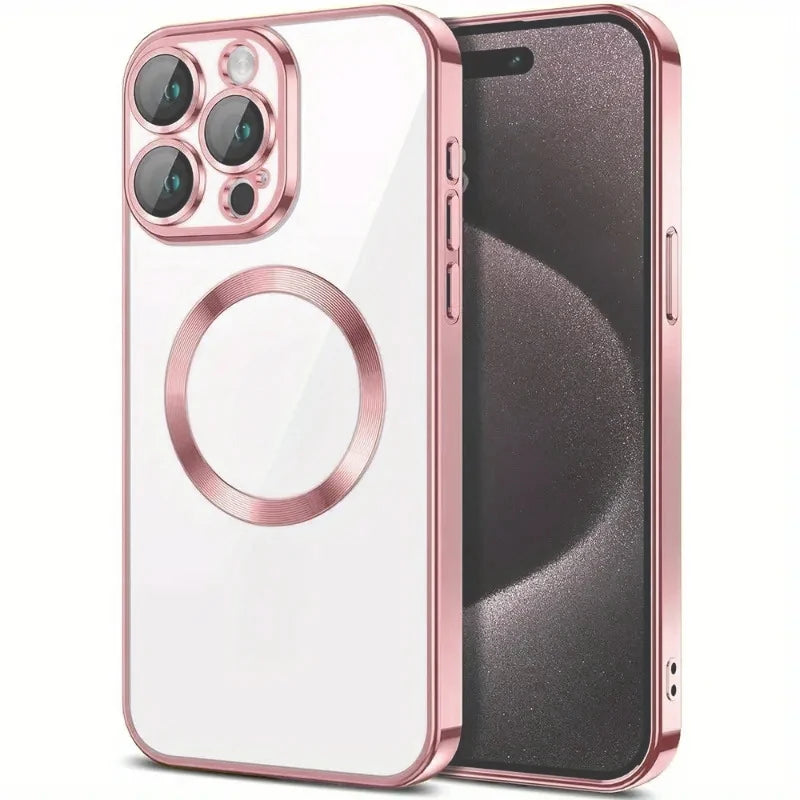 Transparent Crystal Magnetic Wireless Charging Phone Case For iPhone 16 15 14 13 12 11 Pro Max Cases Clear Soft Protective Cover