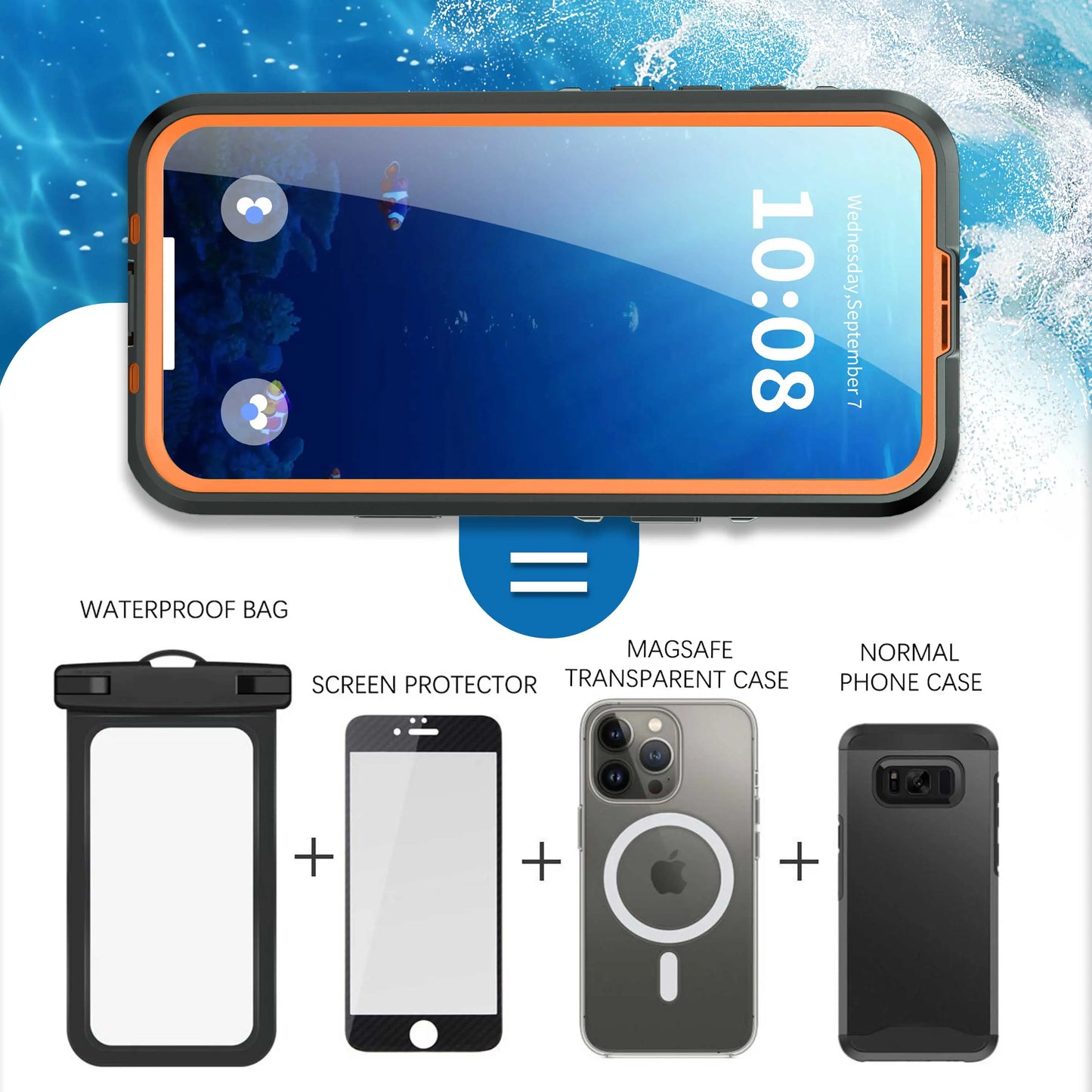 Professional IP68 Waterproof Case for iPhone 17 Series (Pro Max, Pro, Air) — Shockproof, Dustproof Protection