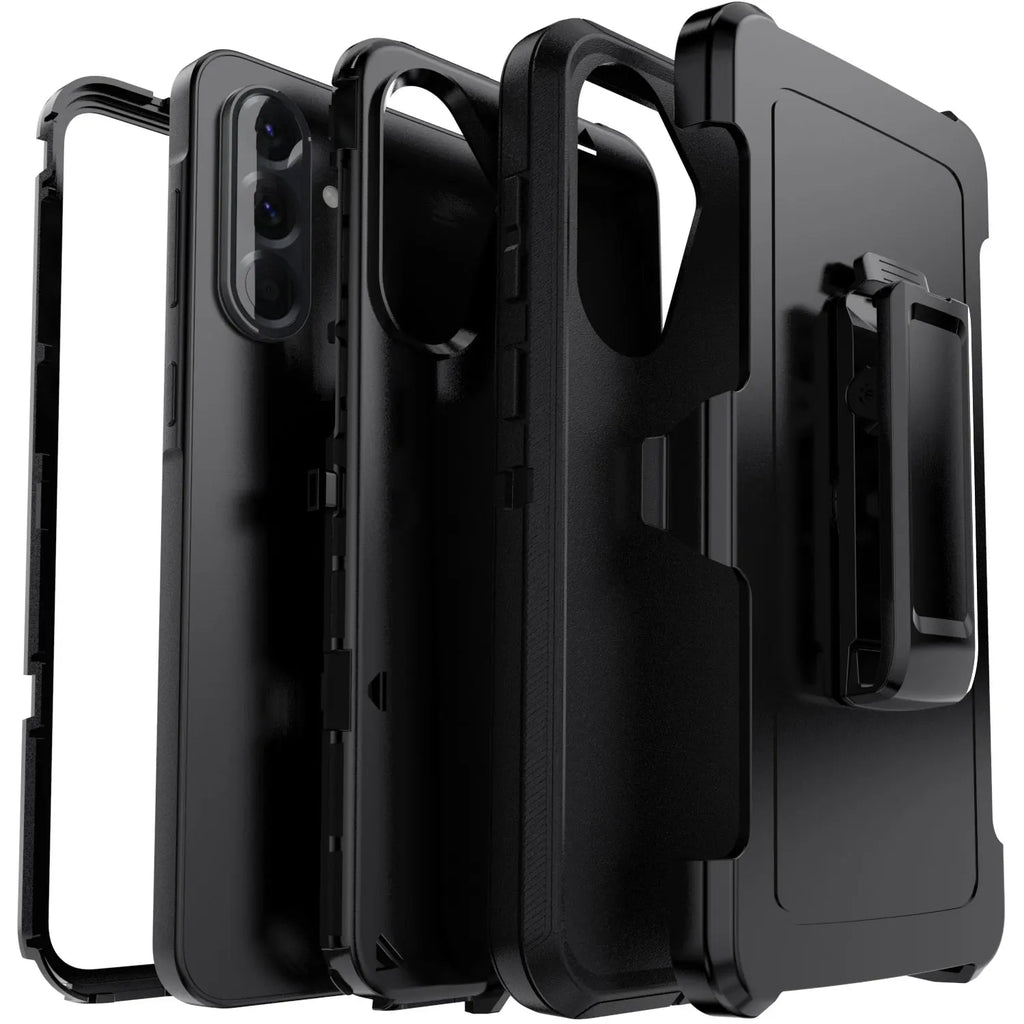 Black Heavy Duty Shockproof Samsung Galaxy A06 / A36 / A56 Case – Rugged 3-in-1