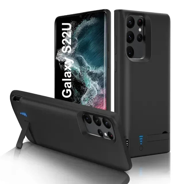 Samsung Galaxy Battery Case 10000mAh – for S10/S20/S21/S22+/ Ultra and Note 8–10 – Power Bank Paddle Back Cover