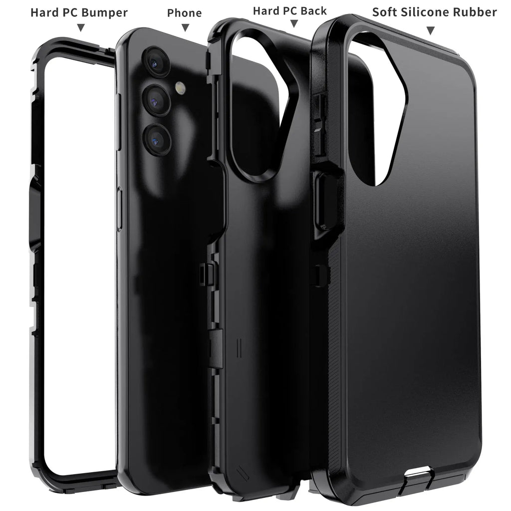Black Samsung Galaxy A16 5G Case – Heavy Duty Shockproof 3-in-1 Case
