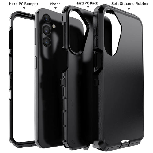 Black Samsung Galaxy A16 5G Case – Heavy Duty Shockproof 3-in-1 Case