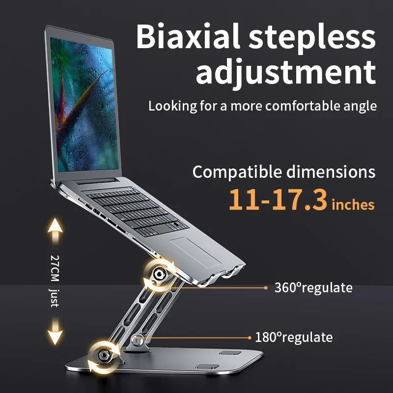 Adjustable Aluminum Alloy Phone & Tablet Stand – Portable Folding Cooling Stand for Laptops up to 17", MacBook, iPad, Asus