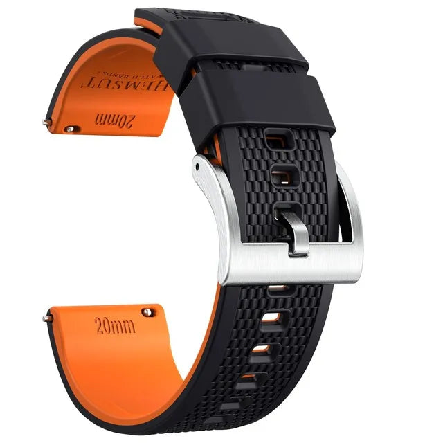 Silicone Smartwatch Bands – 18mm/20mm/22mm Quick Release Rubber Strap for Men & Women, Soft Replacement