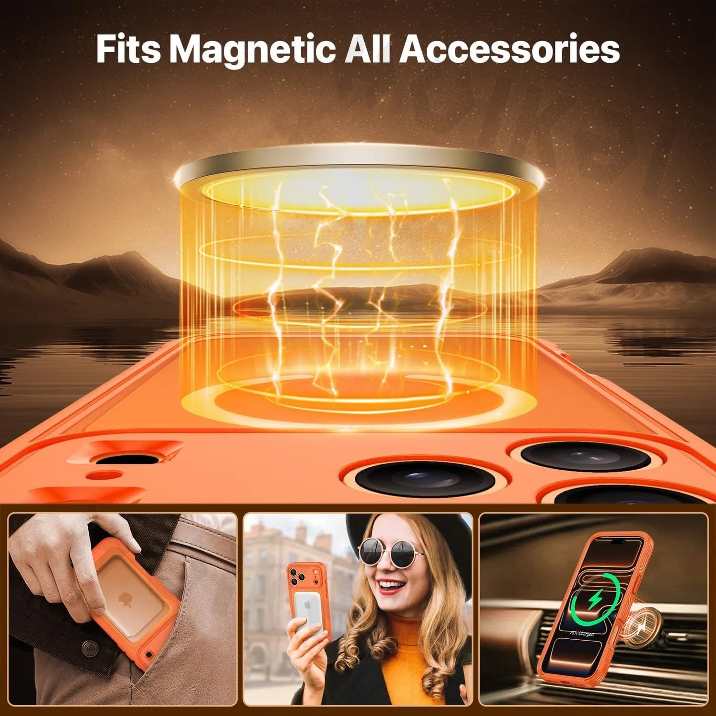 Magnetic Military-Grade Rugged Case for iPhone 17 Pro Max / 17 Pro / 17 Air — Built-In Screen Protector and Durable Body Protection