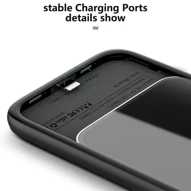 6800mAh Battery Case For iphone 15 14 13 12 Pro Max Mini Power Bank Charger Cover Case