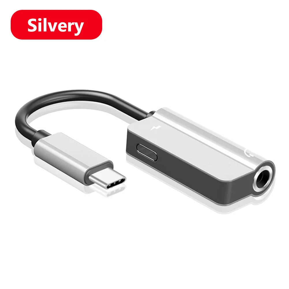 Type-C to 3.5mm Audio Converter – 2-in-1 USB-C Splitter for Headphones & AUX, Compatible with Xiaomi, Huawei, P Series