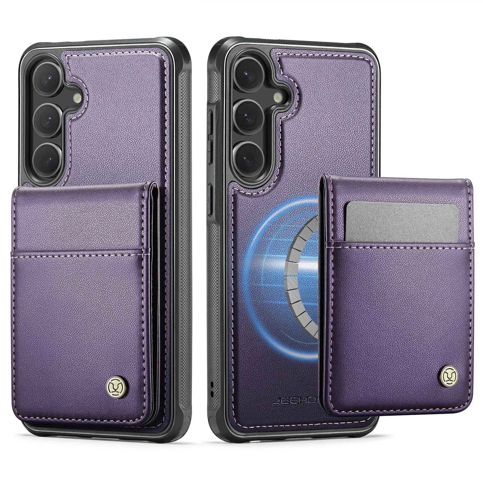 Samsung Galaxy S25/S24 Ultra Wallet Case with Detachable Magnetic Card Holder – 2-in-1 Kickstand Flip Cover with Credit Slots