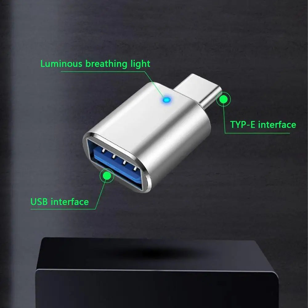 USB 3.0 OTG adapter USB C to USB A converter suitable for MacbookSamsung XiaomiHuawei LED USBC OTG connector