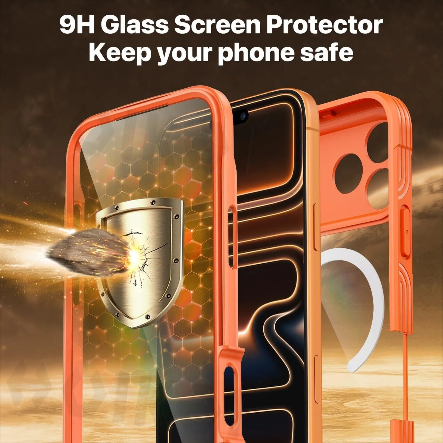 Magnetic Military-Grade Rugged Case for iPhone 17 Pro Max / 17 Pro / 17 Air — Built-In Screen Protector and Durable Body Protection