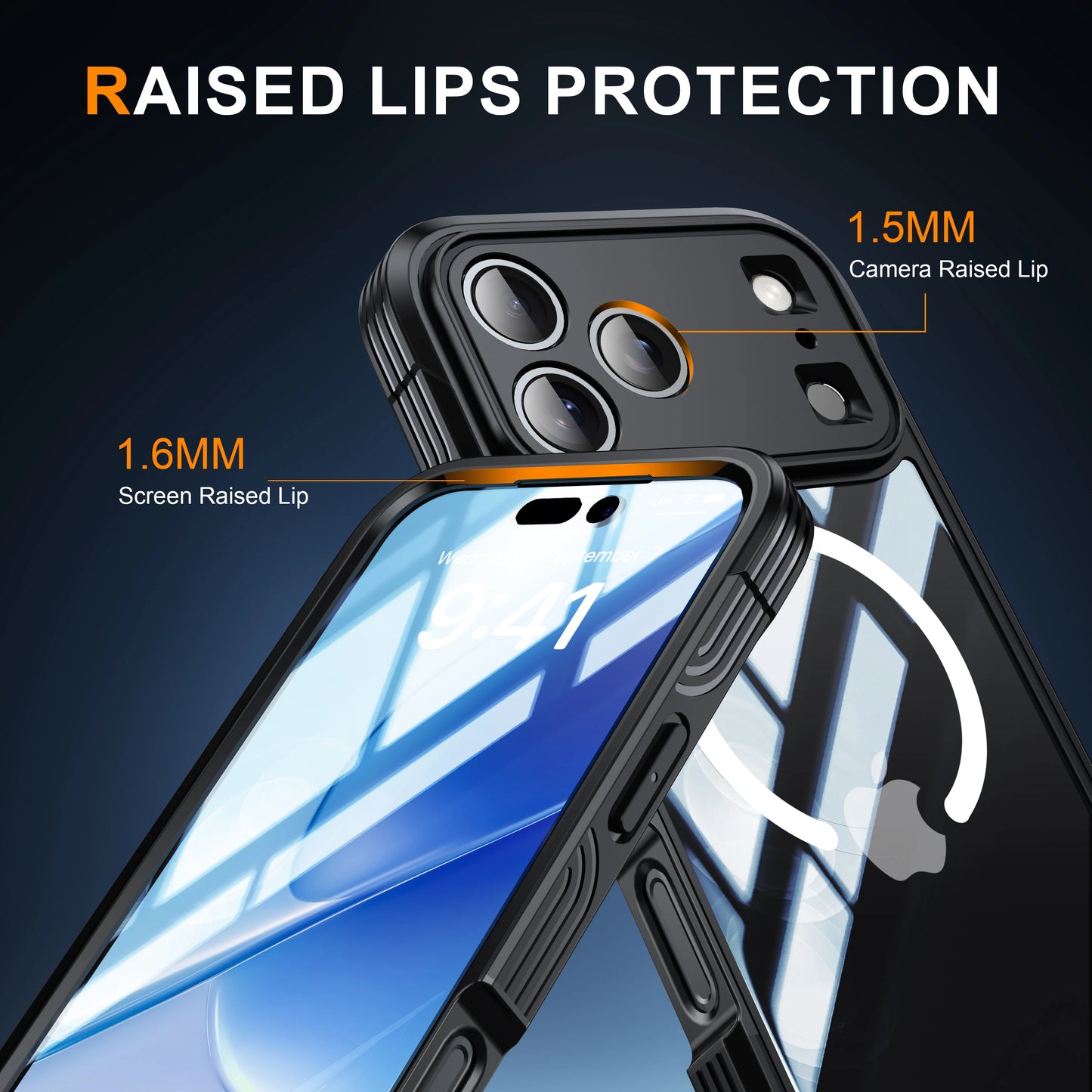 Magnetic Military-Grade Rugged Case for iPhone 17 Pro Max / 17 Pro / 17 Air — Built-In Screen Protector and Durable Body Protection
