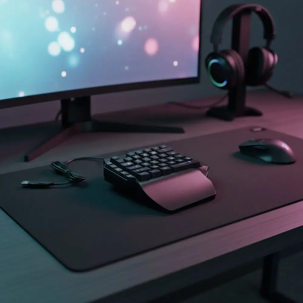 Plug-and-Play RGB Backlit One-Handed Gaming Keyboard – 39-Key USB Wired Mechanical Half Keyboard for PC Gamers