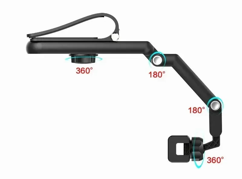 360°-Rotating Sun Visor Car Phone Clip Holder – Installation-Friendly Bracket for GPS & Mobile Devices, Vehicle Mount