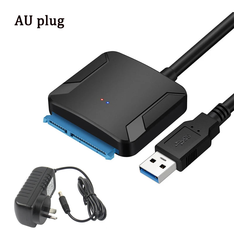USB 3.0 to SATA Converter for 2.5"/3.5" HDD/SSD with Power Adapter