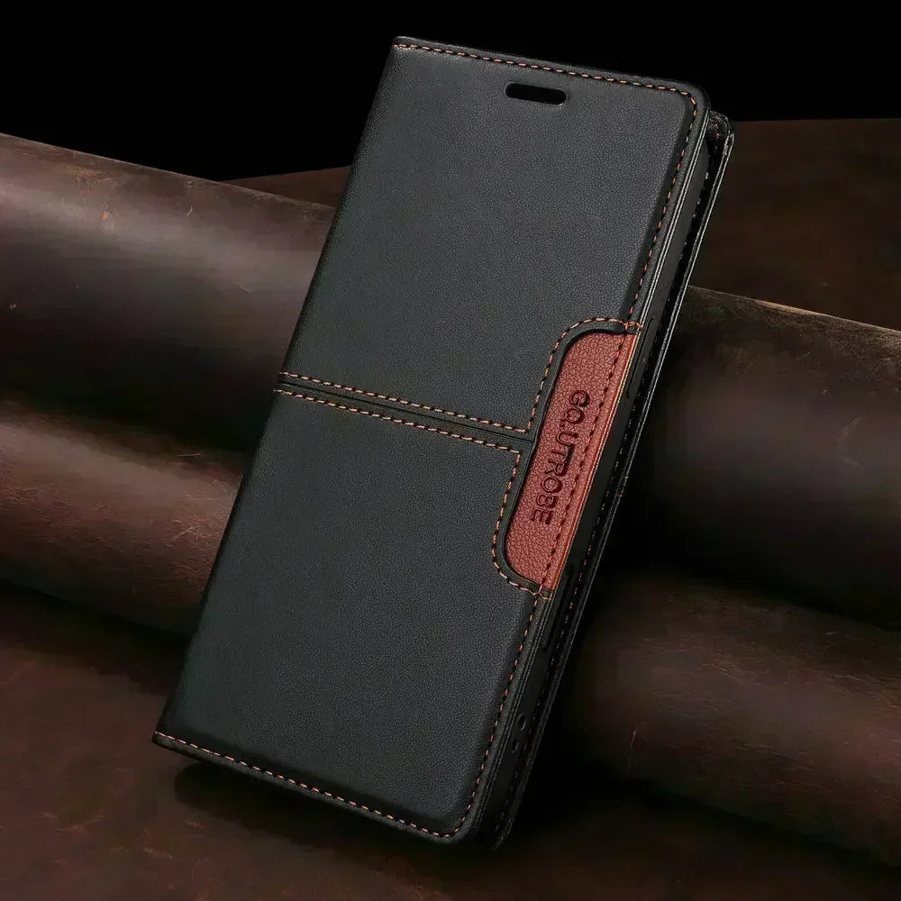 Premium Leather Book Case for iPhone 17 Pro/Pro Max/17 Air — RFID Wallet Cover, Luxury Coque Folio, 5G Protection, ProMax Wallet Fundas