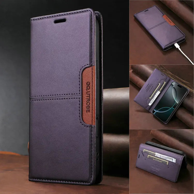 Premium Leather Book Case for iPhone 17 Pro/Pro Max/17 Air — RFID Wallet Cover, Luxury Coque Folio, 5G Protection, ProMax Wallet Fundas