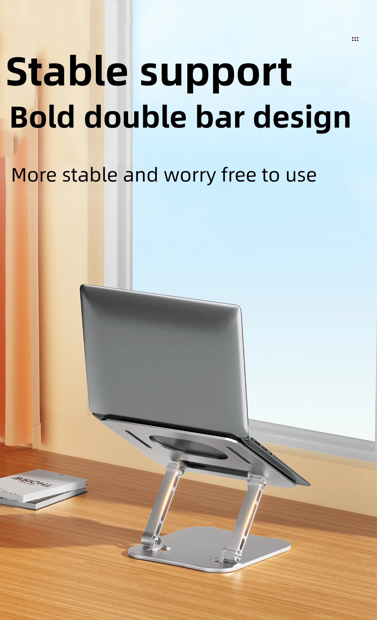 Adjustable Aluminum Alloy Phone & Tablet Stand – Portable Folding Cooling Stand for Laptops up to 17", MacBook, iPad, Asus