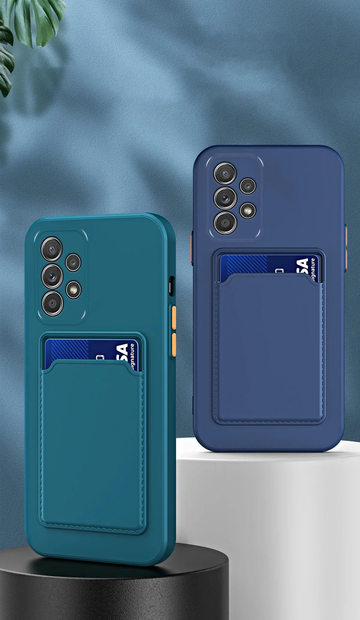 Soft Silicone Slot Wallet Card Holder Case for Samsung Galaxy (S24–S20 FE, Note20 Ultra, A51/A71/A54)