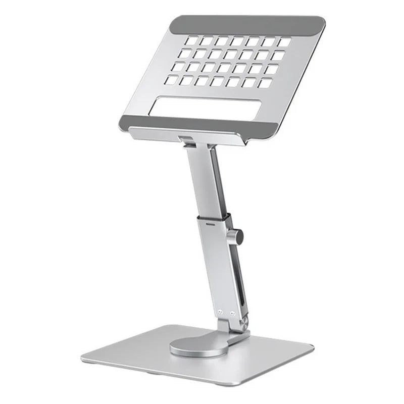 Aluminum Tablet Stand & Desk Riser – 360° Rotatable, Multi-Angle Height Adjustable
