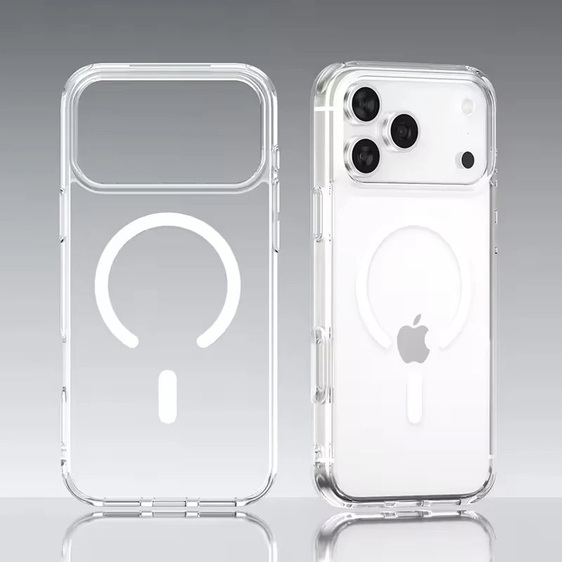 Premium Magnetic MagSafe Case for iPhone 17 Pro/Air – Clear Hard Back Soft TPU Cover