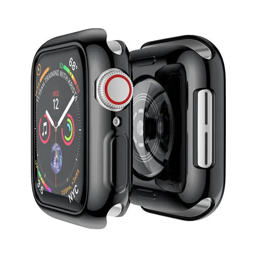 Silicone Bumper Case & Screen Protector for Apple Watch – 44mm/40mm/45mm/41mm/42mm/38mm, iWatch Series 3–9, SE, Non-Slip Guard