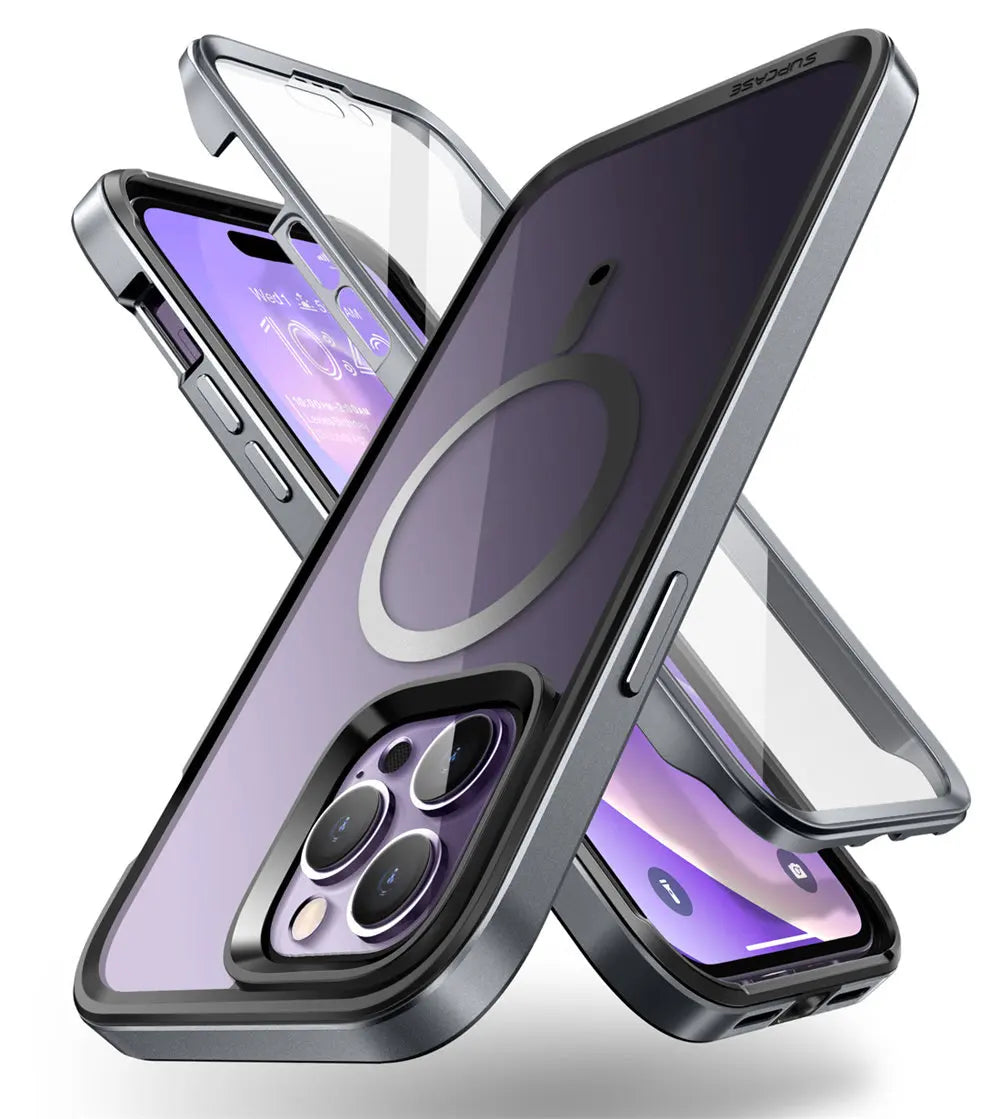 iPhone 14 Pro Case 6.1" (2022 Release) UB Edge Mag Slim Frame Clear Protective Case with Built-in Screen Protector