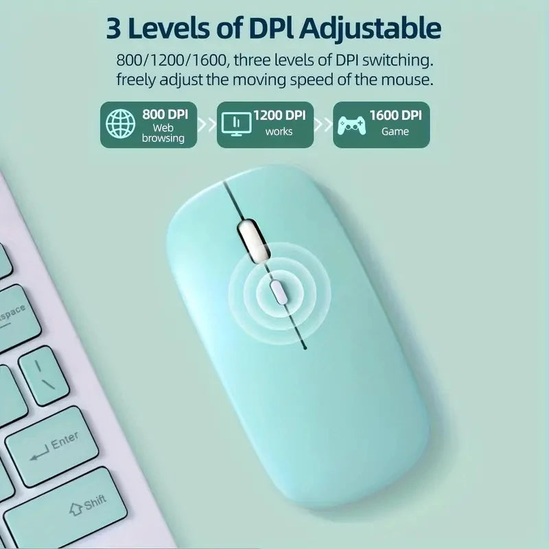 Bluetooth-compatible Wireless Mouse Computer Laptop Mouse Silent Optical Mouse for iPad Samsung Tablet Universal Mice Noiseless