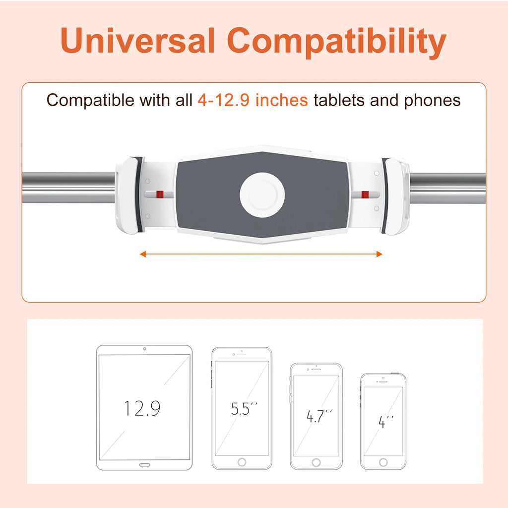 Foldable Bed & Sofa Phone & Tablet Holder – Adjustable Desktop Stand with Angle & Height, Lazy Bracket Clip