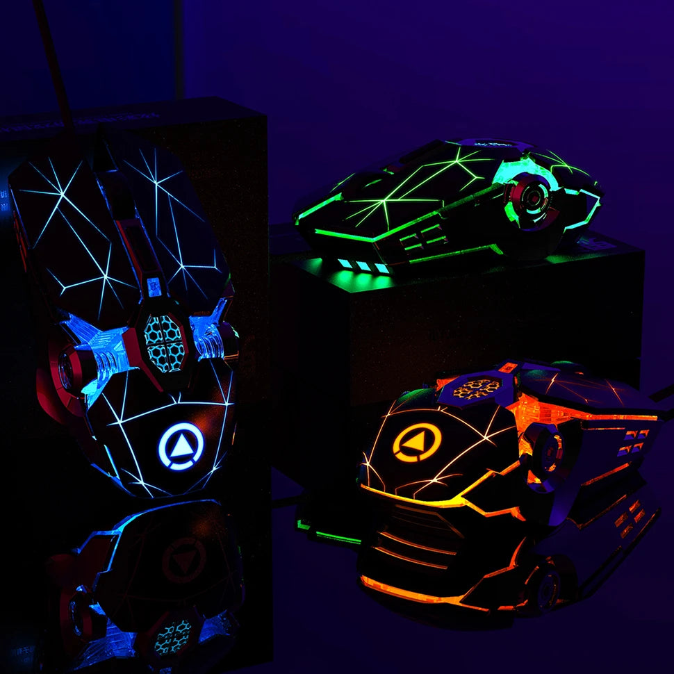 Ergonomic Wired Gaming Mouse — RGB, LED Backlit, 3200dpi, 6-Button, USB, Silent/Mute Mause for PC/Laptop