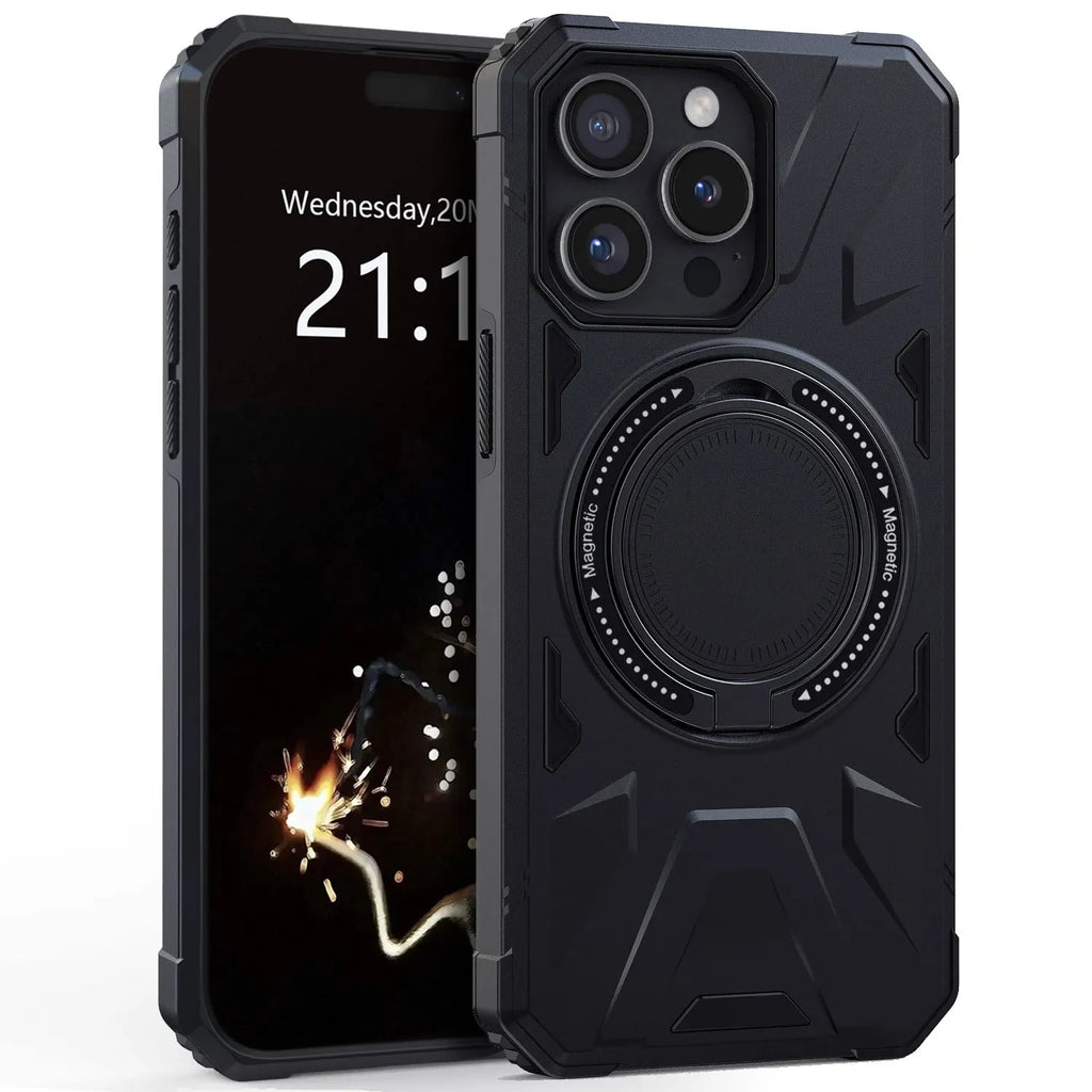 Black iPhone 14 Series Case – Shockproof Heavy Duty Hybrid Cover