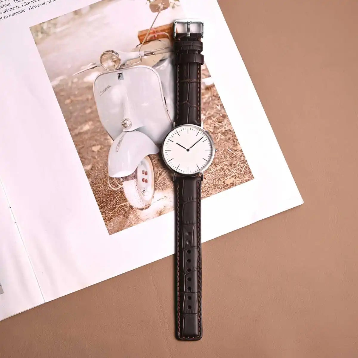 Quick Release Leather Watch Bands – 18mm/20mm/22mm/24mm Alligator Grain Calfskin Replacement Strap