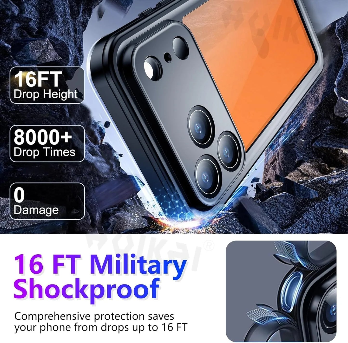 Heavy-Duty IP68 Waterproof Case for iPhone 17 Series (Pro/Max/Air) — Full-Protection, Drop Resistant, All-Round Protective Cover