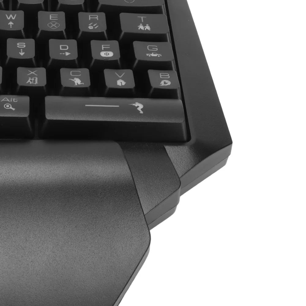 Plug-and-Play RGB Backlit One-Handed Gaming Keyboard – 39-Key USB Wired Mechanical Half Keyboard for PC Gamers