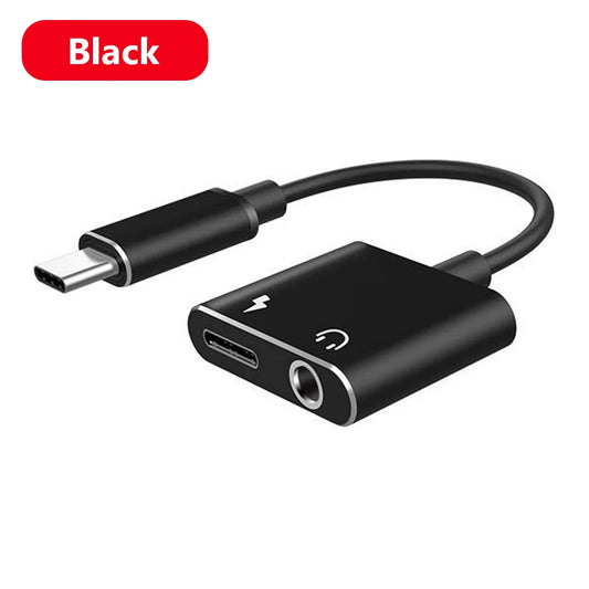 Type-C to 3.5mm Audio Converter – 2-in-1 USB-C Splitter for Headphones & AUX, Compatible with Xiaomi, Huawei, P Series