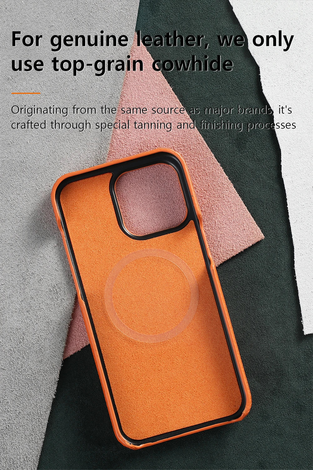 Luxury MagSafe Leather Case for iPhone 17/16/15 Pro Max Air – Cowhide Magnetic Cover