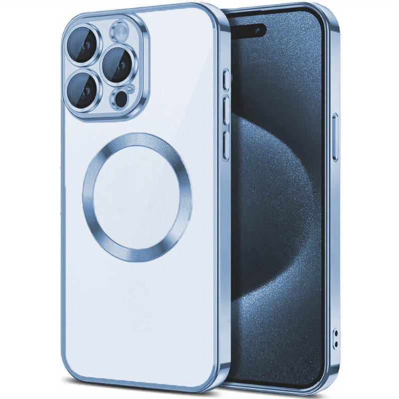 Transparent Crystal Magnetic Wireless Charging Phone Case For iPhone 16 15 14 13 12 11 Pro Max Cases Clear Soft Protective Cover